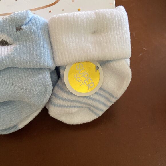 Duck Duck Goose Baby Socks Booties 0-6 Months Boy 6 Pack  New Blue White - Picture 4 of 9
